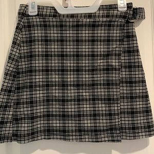 Hollister Wrap Around Plaid Mini Skirt Size Small Ultra High Rise Black Y2K